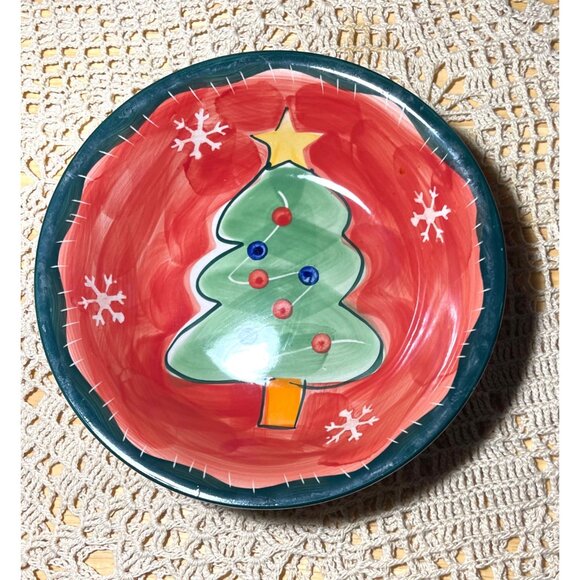Vintage Studio 33 Christmas Tree Bowl 10" - Festive Holiday Decor - Picture 1 of 4